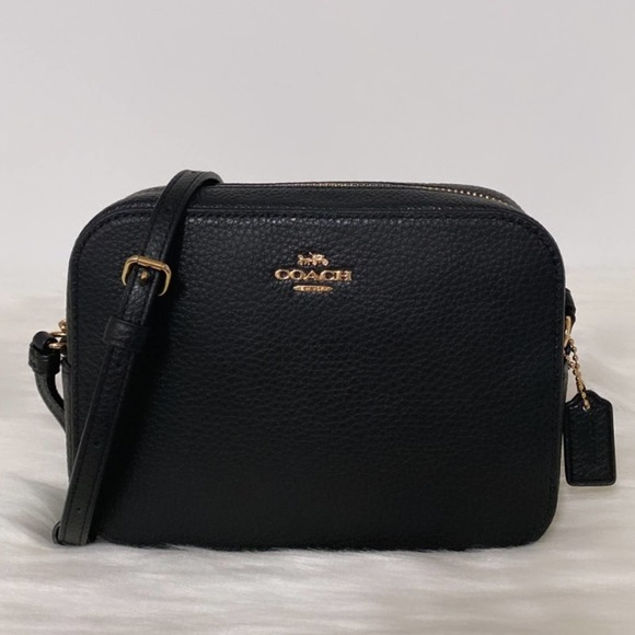 Coach Handbags - New Coach Mini Camera Bag/Refined Pebble Leather/Black